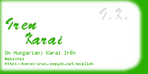 iren karai business card
